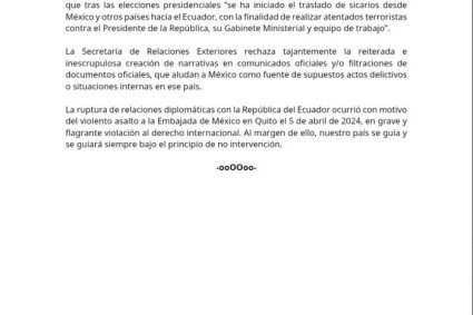 Relaciones Exteriores desmiente que sicarios mexicanos vayan a Ecuador