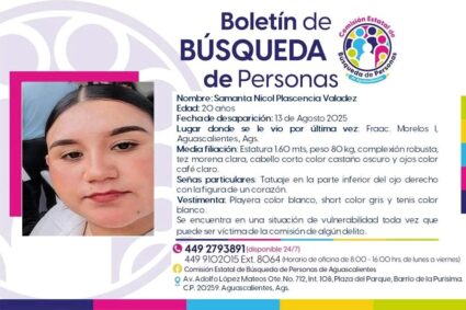 Boletín de búsqueda: se le vio en el Morelos la última vez